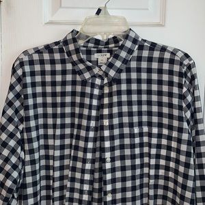J.Crew Navy/White Gingham Shirt